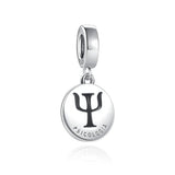 Psychology Pendant DIY Bead Charm Silver Bracelet For Women