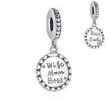 Psychology Pendant DIY Bead Charm Silver Bracelet For Women