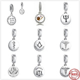 Psychology Pendant DIY Bead Charm Silver Bracelet For Women