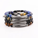 Men Bracelet Stone Beads Stainless Steel Friendship Bracelet