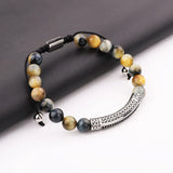 Men Bracelet Stone Beads Stainless Steel Friendship Bracelet