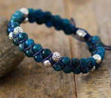 Apatite Steampunk Bracelet 6MM Braided Wristband