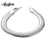 Men's 925 Silver Snake Bone Bracelet Hip Hop Jewelry Gift