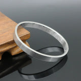 Men Stainless Steel Round Bangle & Bracelet Matte Charm Jewelry