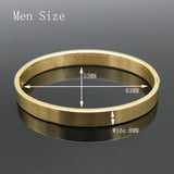 Men Stainless Steel Round Bangle & Bracelet Matte Charm Jewelry