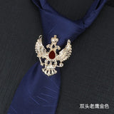 Men Tie Buckle Hoop Rings Metal Crystal Rhinestone Clip Bar Decoration
