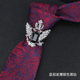 Men Tie Buckle Hoop Rings Metal Crystal Rhinestone Clip Bar Decoration