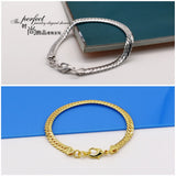 Men's 925 Silver Whip Bracelet 19-20cm Real Silver Gentleman Jewelry
