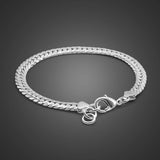 Men's 925 Silver Whip Bracelet 19-20cm Real Silver Gentleman Jewelry