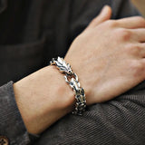 Men's Silver Keel Bracelet - Domineering Retro Zodiac Bracelet