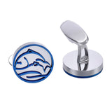 Men's Stainless Steel Elk Whales Cufflinks French Shirt Cuffs Buttons