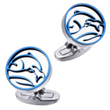 Men's Stainless Steel Elk Whales Cufflinks French Shirt Cuffs Buttons