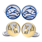 Men's Stainless Steel Elk Whales Cufflinks French Shirt Cuffs Buttons