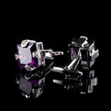 Purple Rhinestone Cufflinks for Men