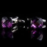 Purple Rhinestone Cufflinks for Men