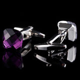 Purple Rhinestone Cufflinks for Men