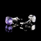 Purple Rhinestone Cufflinks for Men