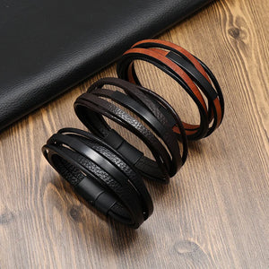 Men's Leather Braided Retro Bracelet