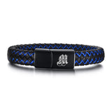 Men's ID Bracelet Microfiber Leather, Stainless Steel Magnetic Clasp Male Gift