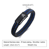 Men's ID Bracelet Microfiber Leather, Stainless Steel Magnetic Clasp Male Gift