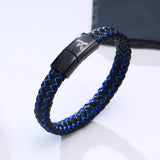 Men's ID Bracelet Microfiber Leather, Stainless Steel Magnetic Clasp Male Gift