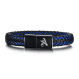 Men's ID Bracelet Microfiber Leather, Stainless Steel Magnetic Clasp Male Gift