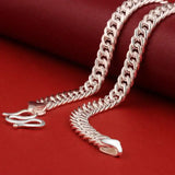 Men's Silver Necklace Hip-hop Personality Whip Chain