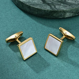 Men's Square Shell Inlay Cufflinks Business Suit Shirt Button