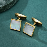 Men's Square Shell Inlay Cufflinks Business Suit Shirt Button