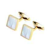 Men's Square Shell Inlay Cufflinks Business Suit Shirt Button
