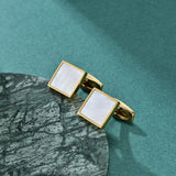 Men's Square Shell Inlay Cufflinks Business Suit Shirt Button