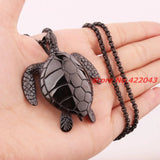 Men's Sea Turtle Pendant Stainless Steel Necklace Silver Jewelry