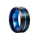Men's Tungsten Carbide Beveled Edge Wedding Band 10mm