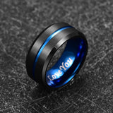 Men's Tungsten Carbide Beveled Edge Wedding Band 10mm