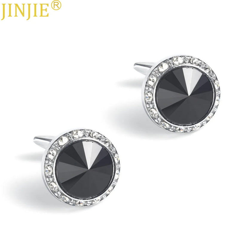 Men's Red Crystal French Cufflinks Round Rhinestone AliExpress