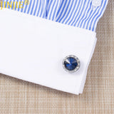 Men's Red Crystal French Cufflinks Round Rhinestone AliExpress