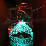 Mermaid Tail Crystal Keychain Glow In The Dark Jewelry