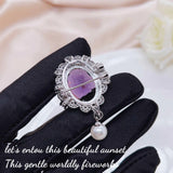 Mermaid Tears Pearl Necklace 925 Stamp Light Wedding Amethyst Necklace