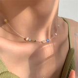 Mermaid's Tears Necklace Sea Ocean Short Chain Beach Pendant