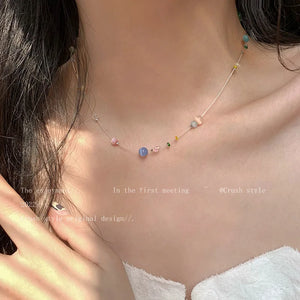 Mermaid's Tears Necklace Sea Ocean Short Chain Beach Pendant