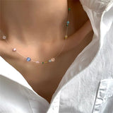 Mermaid's Tears Necklace Sea Ocean Short Chain Beach Pendant