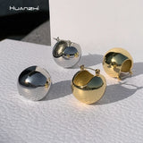 Geometric Spherical Stud Earrings 925 Silver Minimalist Travel Jewelry