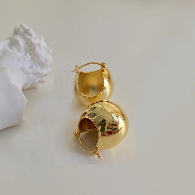 Geometric Spherical Stud Earrings 925 Silver Minimalist Travel Jewelry
