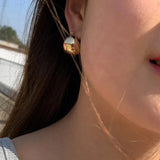 Geometric Spherical Stud Earrings 925 Silver Minimalist Travel Jewelry