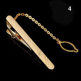 Metal Tie Clip with Chain Necktie Clasp