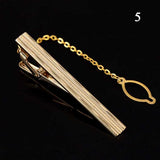 Metal Tie Clip with Chain Necktie Clasp