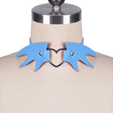 Metal Heart Collar Necklace Harness Ladies Mask Sexy Cosplay Jewelry