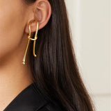 Geometry Ear Hook Ear Bone Clip Without Ear Hole Ear Cuff Hanging Earrings
