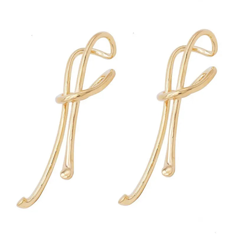 Geometry Ear Hook Ear Bone Clip Without Ear Hole Ear Cuff Hanging Earrings
