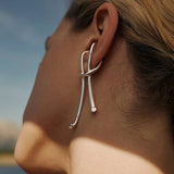 Geometry Ear Hook Ear Bone Clip Without Ear Hole Ear Cuff Hanging Earrings